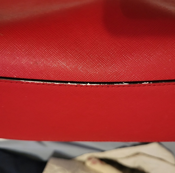 Michael Kors Karla Red Leather Satchel with Gold Hardware - Picture 8 of 14